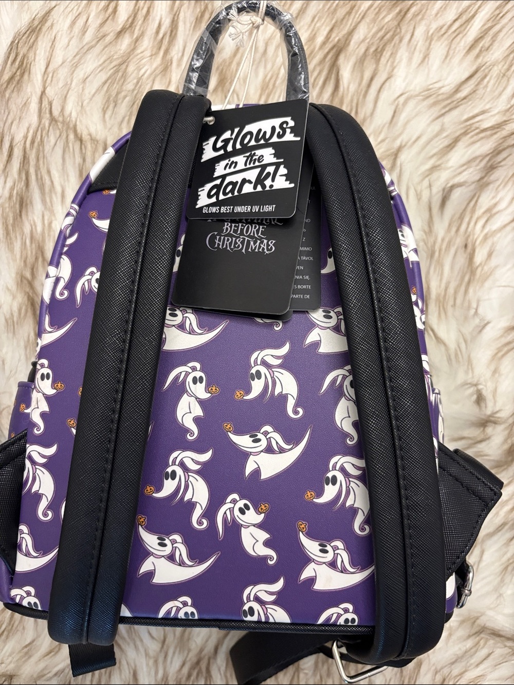 Disney Purple 'Zero' Ghost Pattern Mini Backpack - Picture 3 of 4